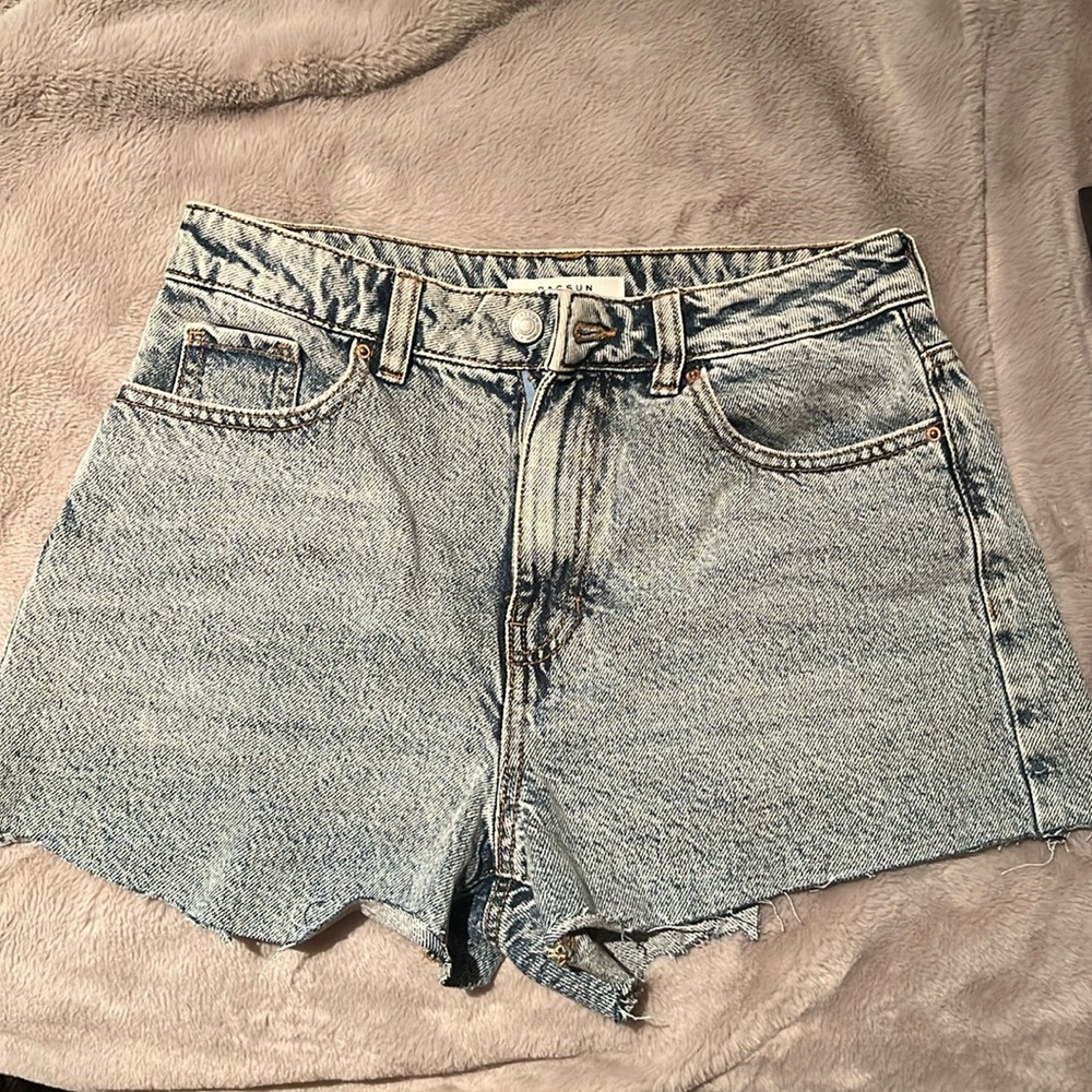 Pacsun blue mom cut off shorts